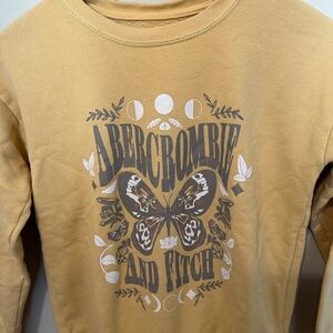 Abercrombie & Fitch Yellow Graphic Crewneck